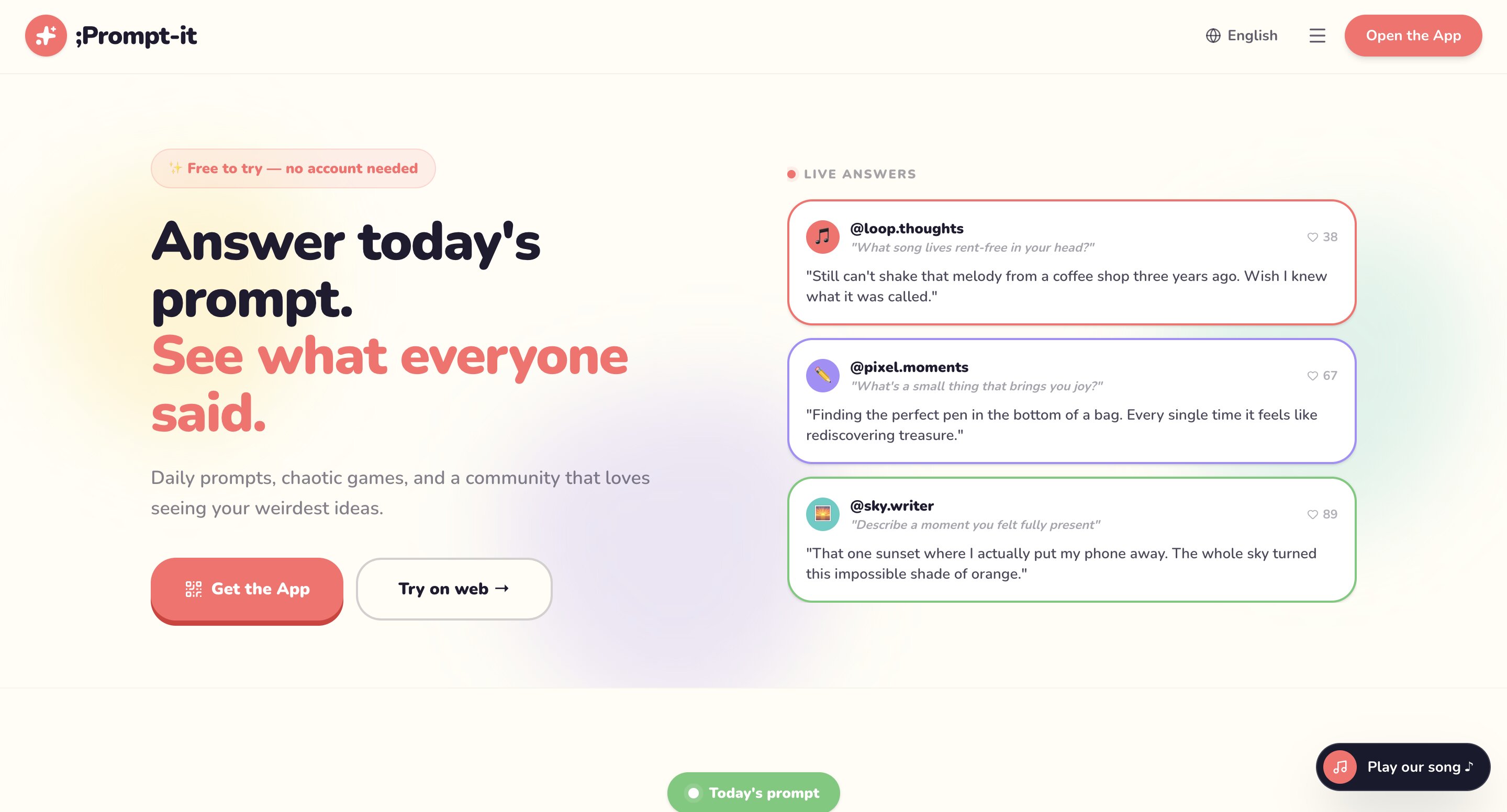 ;Prompt-it mobile marketing page preview